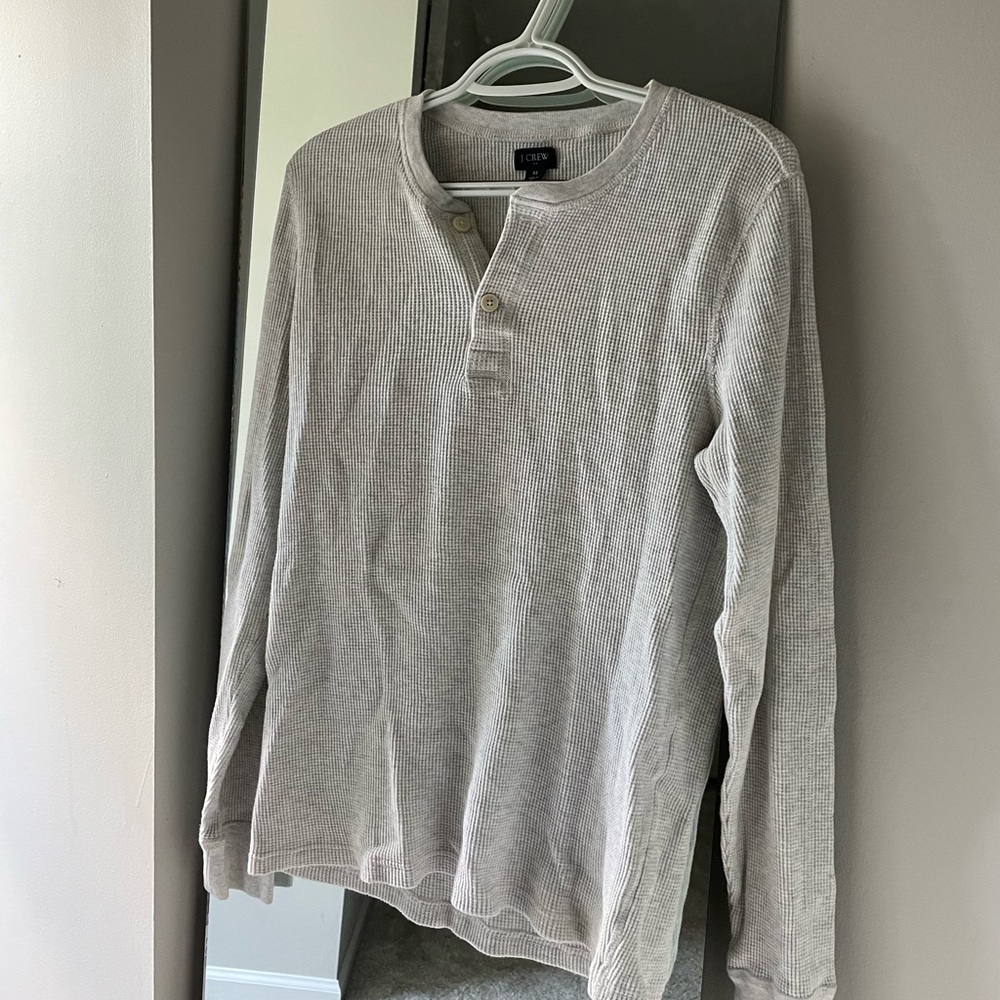 Size M Men’s Waffled JCREW Light Gray Henley